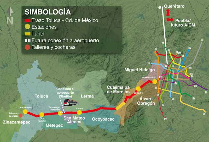 ¿Cuántas estaciones va a tener el tren México-Toluca
