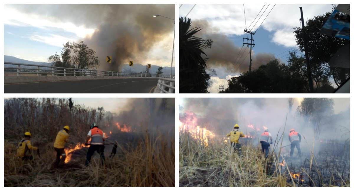 se registra incendio en pastizal de Xochimilco