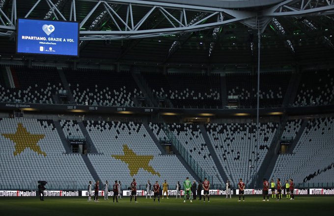 Juventus y Milan rinden homenaje a muertes por COVID-19