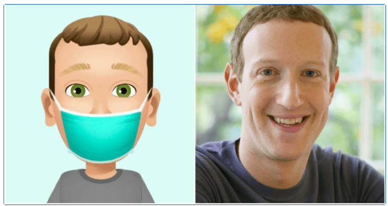 Mark Zuckerberg se pone cubrebocas en avatar de Facebook