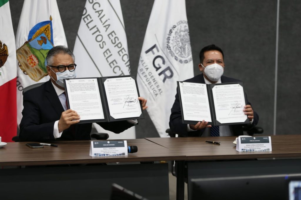 FEDE y Procuraduría de Hidalgo firman convenio para prevenir delitos