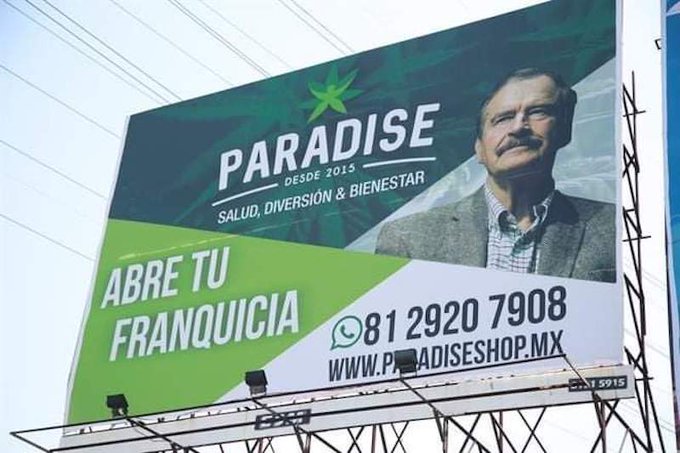 Vicente Fox promueve 'Paradise', empresa de productos cannabicos