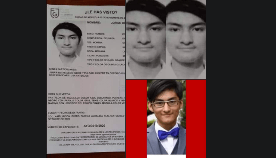 Joven de 16 años desapareció en CDMX, con #NosFaltaJorge lo buscan