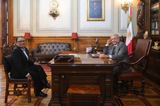 AMLO se reunió con la secretaria de Seguridad Foto: Presidencia