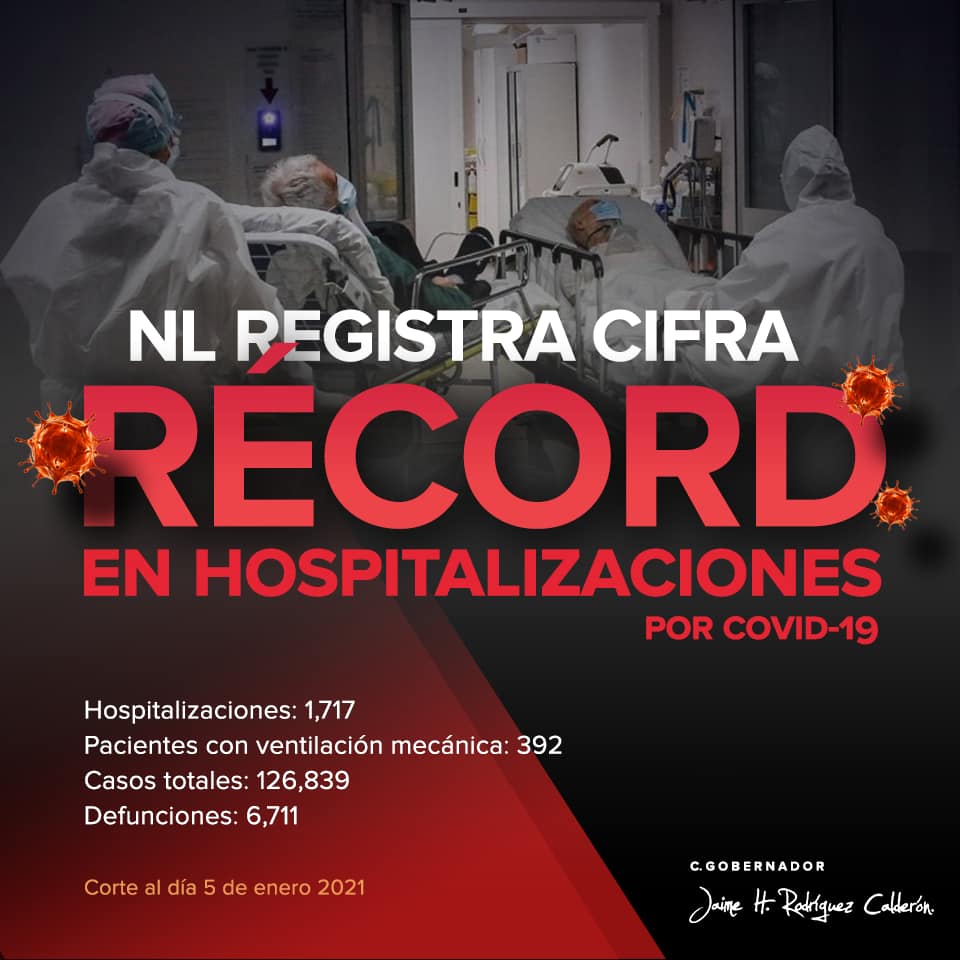 Nuevo León registra récord en hospitalizaciones por Covid-19: Jaime Rodríguez Calderón