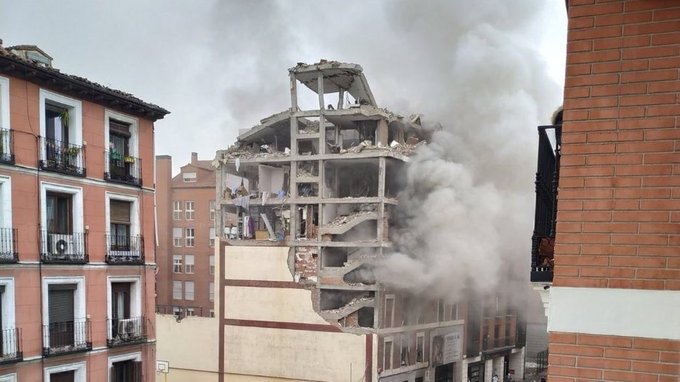 Explosión destruyó edificio en Madrid, al menos 2 murieron (Video)