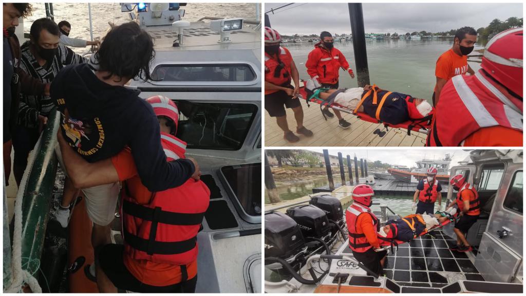 SEMAR realizó evacuación médica de tripulante pesquero en costas de Yucatán