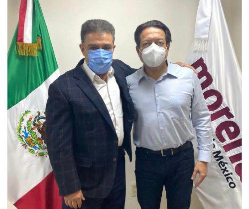 Carlos Lomelí estrecha lazos con Mario Delgado, líder nacional de Morena
