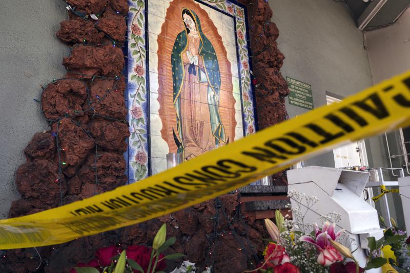 Dañan mural de la Virgen de Guadalupe en Los Ángeles Foto: Internet