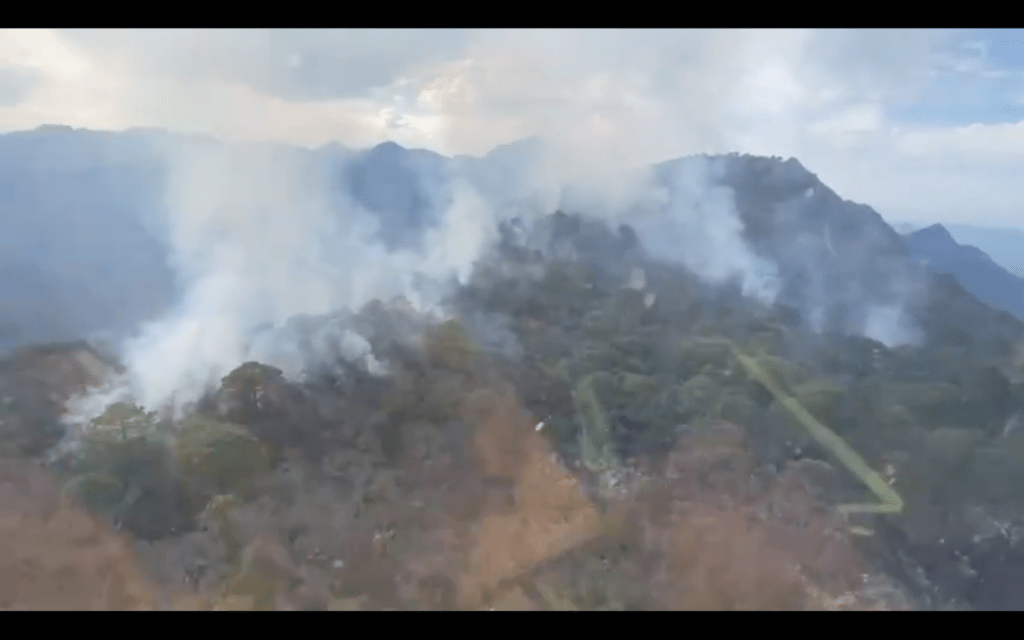 Se registró un incendio forestal en Rayones, Nuevo León