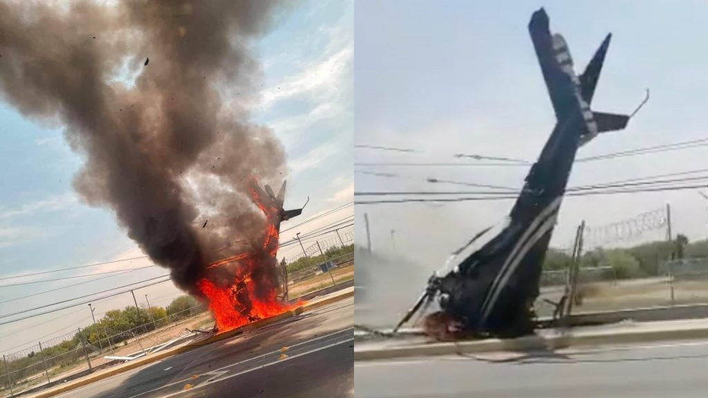 Se desplomó helicóptero en Apodaca, Nuevo León