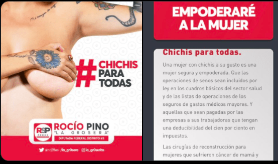 Candidata a diputada de RSP, Rocío Pino propone 'Chichis Para Todas'