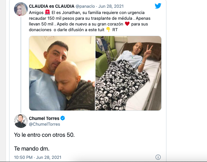 Chumel Torres apoya a niño con cáncer