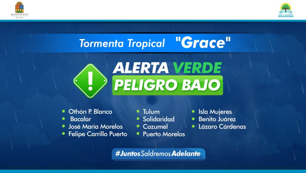 'Grace' impactará como huracán categoría 1 en Quintana Roo; declaran alerta verde Foto: @CarlosJoaquin