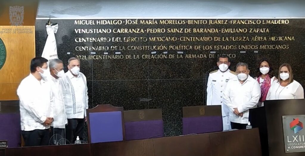 Congreso de Campeche inscribe en el muro de honor la leyenda: “2021, Bicentenario de la creación de la Armada de México”