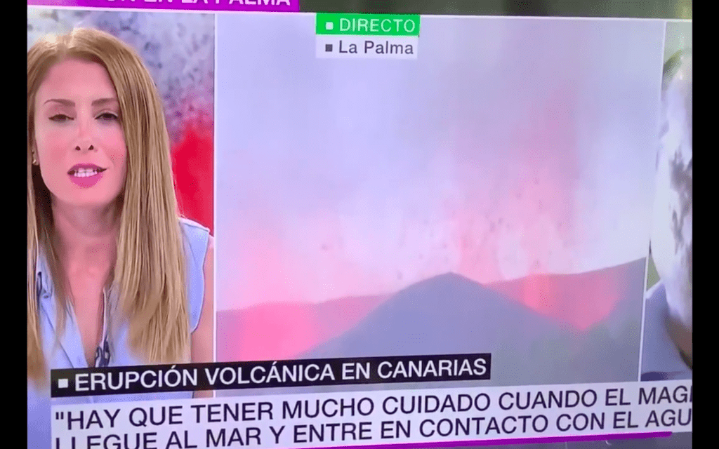 Por preguntar ¿Cómo se apaga un volcán?, a conductora española le llueven críticas