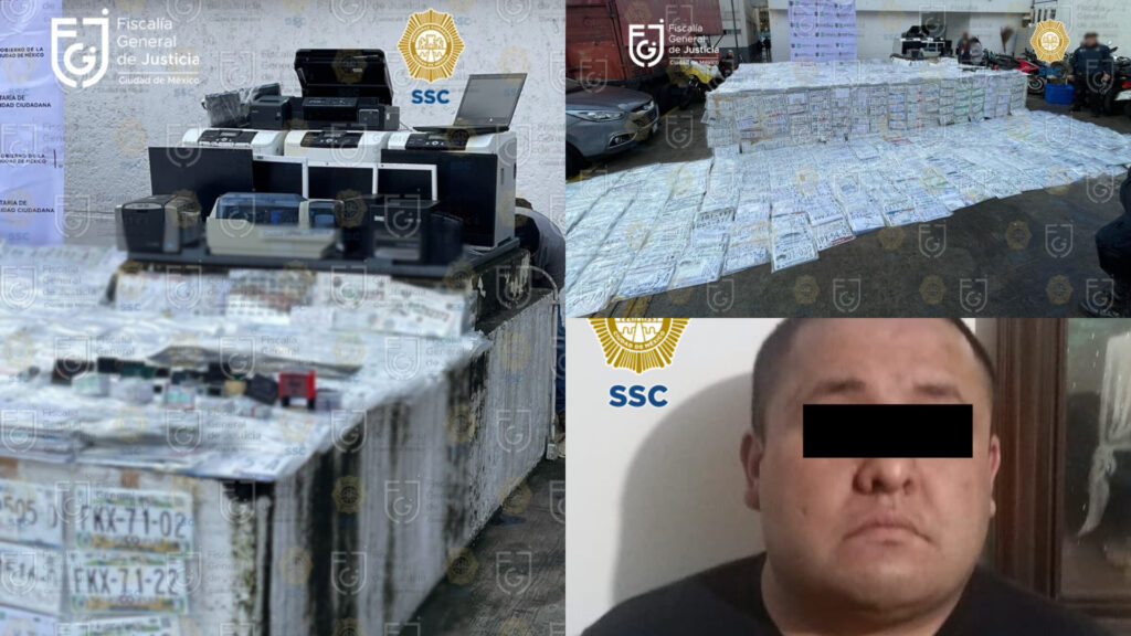 Policía y Fiscalía CDMX dan duro golpe a falsificadores de placas, licencias y documentos; detienen al líder