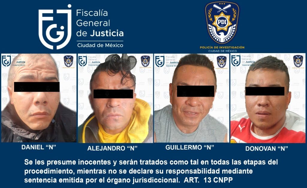 FGJ-CDMX detuvo en flagrancia a cuatro integrantes del grupo delictivo “La Unión Tepito” *FOTOS & VIDEO FGJ-CDMX**