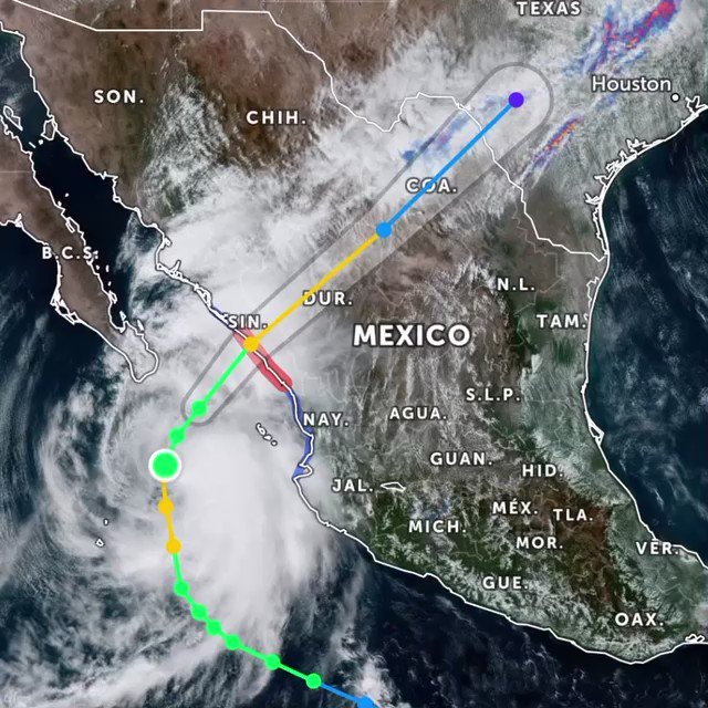 El huracán Pamela toca tierra en costas de Mazatlán, Sinaloa (Video)
