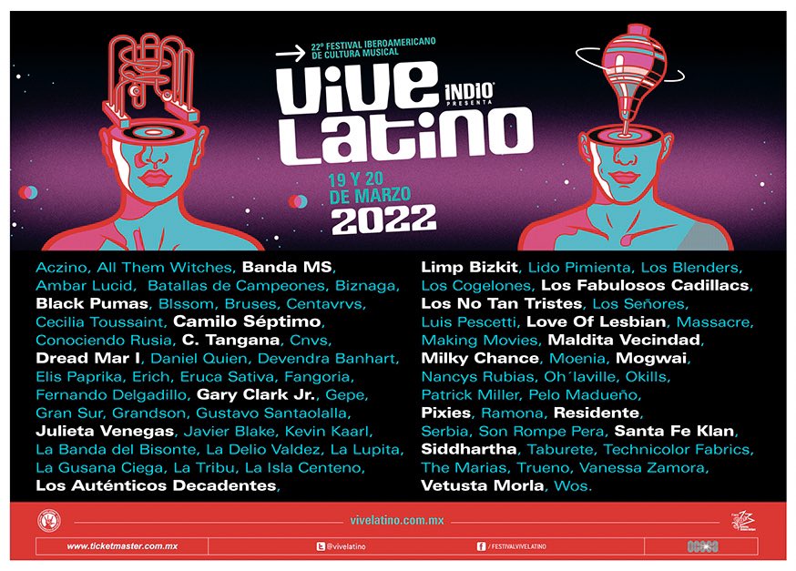 Pixies, Limp Bizkit, Residente y más en Vive Latino 2022