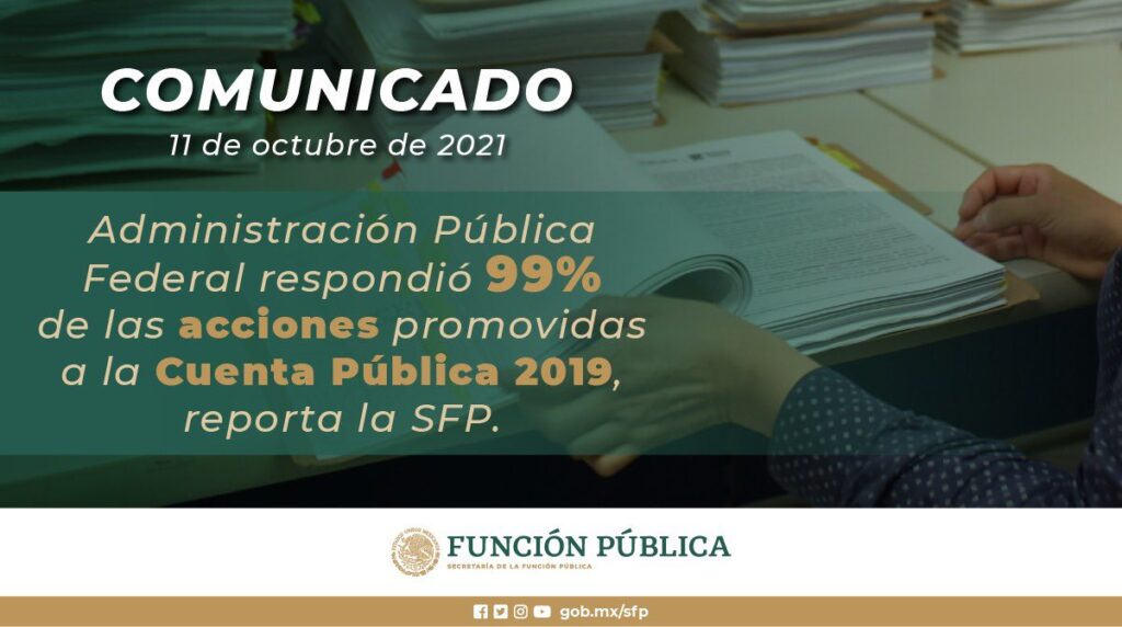 APF ha respondido 99% de las acciones promovidas a la Cuenta Pública 2019: SFP Foto: @SFP_mx