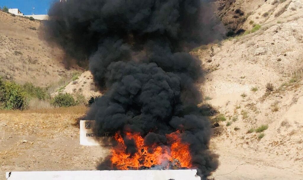FGR incineró más de 3 toneladas de narcóticos en Baja California ***FOTOS FGR**