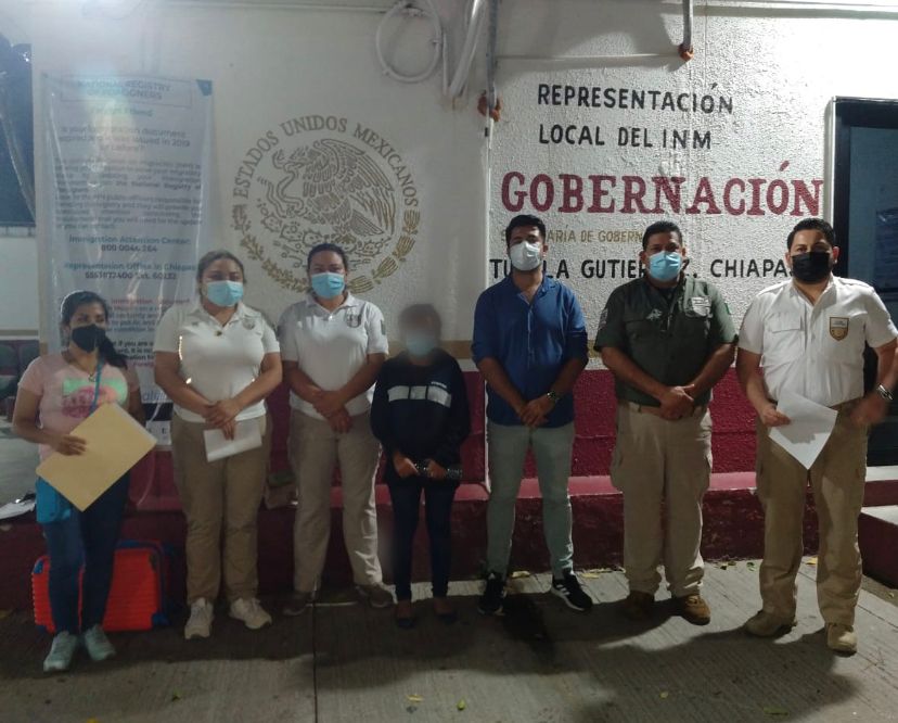 INM en Chiapas rescató menor de edad con reporte de desaparición en Jalisco ***FOTOS SEGOB / INM**