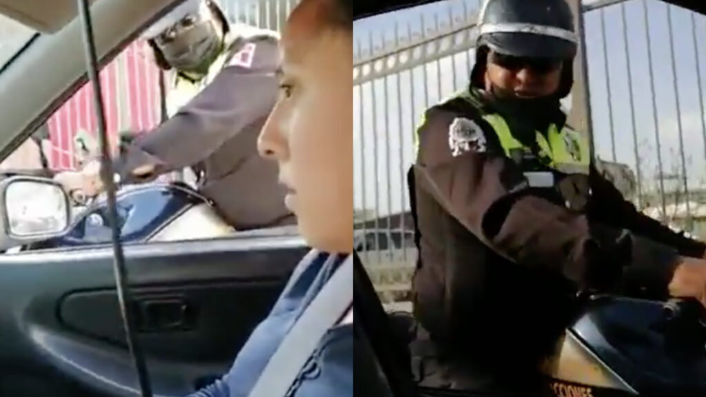 Policía de Cuautitlán con insultos amedrenta a automovilista (Video)
