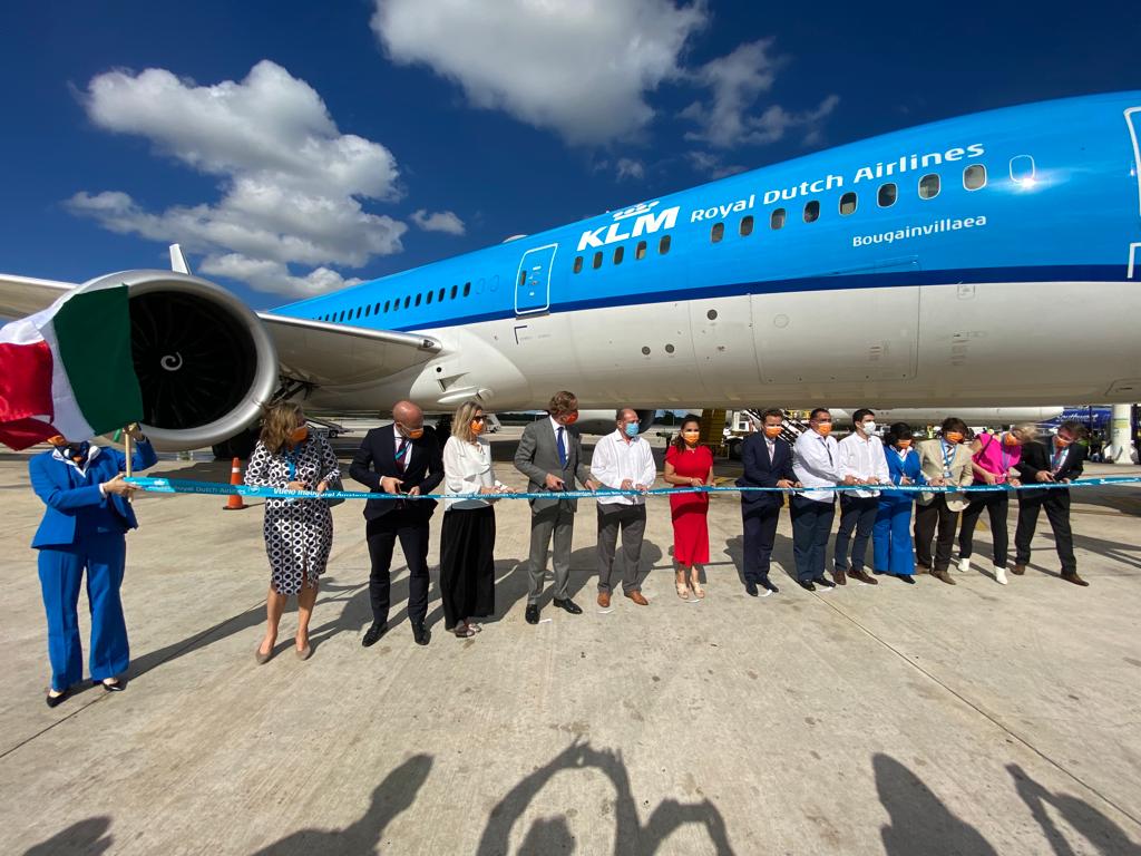 Aterrizó en Cancún el primer vuelo de la nueva ruta Ámsterdam-Cancún de KLM Foto: Internet