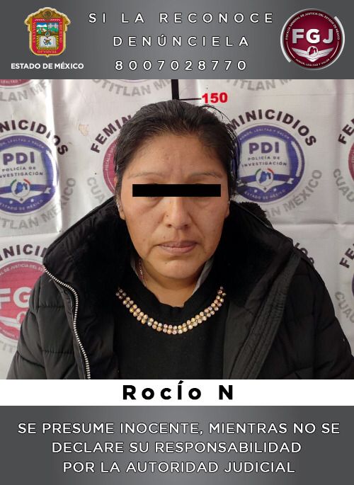 FGJEM detuvo a Rocío “N” por el asesinato de una menor de cinco años *FOTO FGJEM*