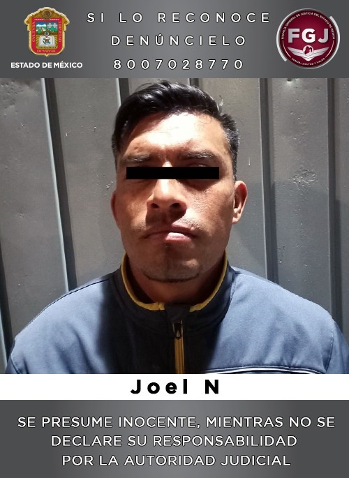 FGJEM informó que Joel “N” fue vinculado a proceso por el robo y homicidio de una mujer *FOTO FGJEM*