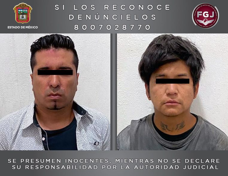 FGJEM detuvo a Omar Rodrigo “N” y Juan Axel “N” presuntos extorsionadores de taxistas y comerciantes *FOTOS FGJEM*