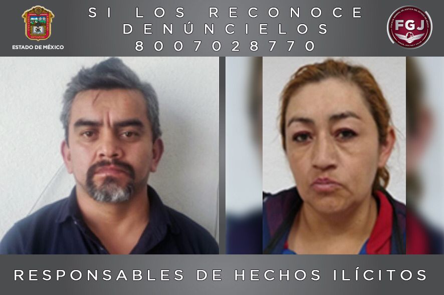 Juez sentenció a 46 años de prisión a una pareja que asesinó a una mujer en Ecatepec *FOTO FGJEM*