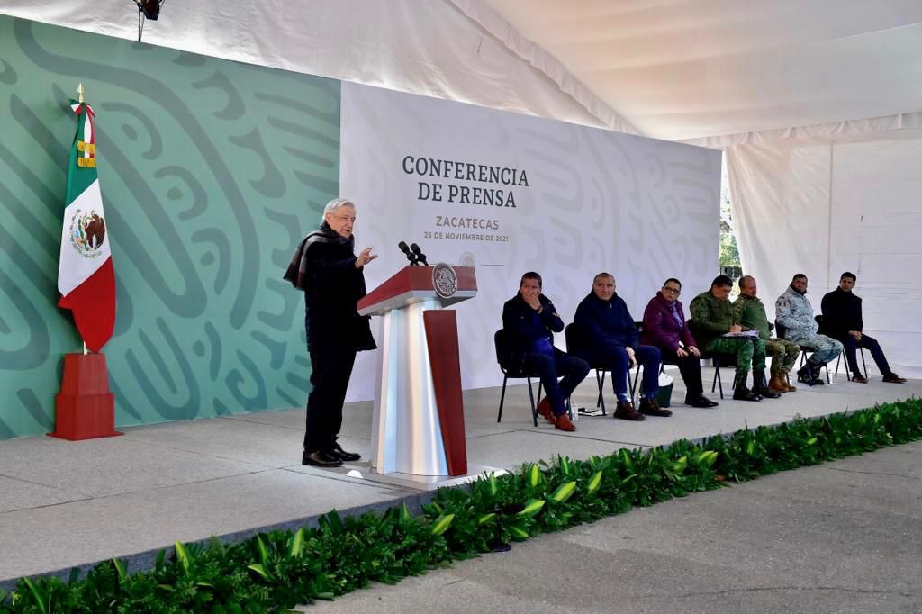 Inteligencia y no fuerza en Zacatecas: AMLO Foto: Presidencia
