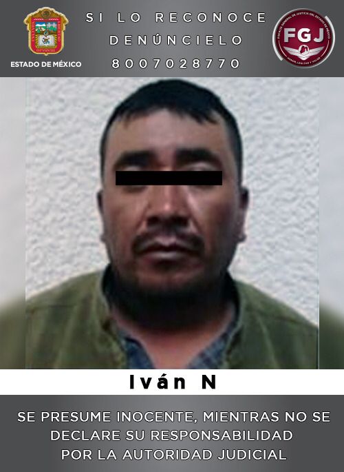 FGJEM: Juez vinculó a proceso a Iván “N” por robo con agravante de causar la muerte a dos personas *FOTO FGJEM*
