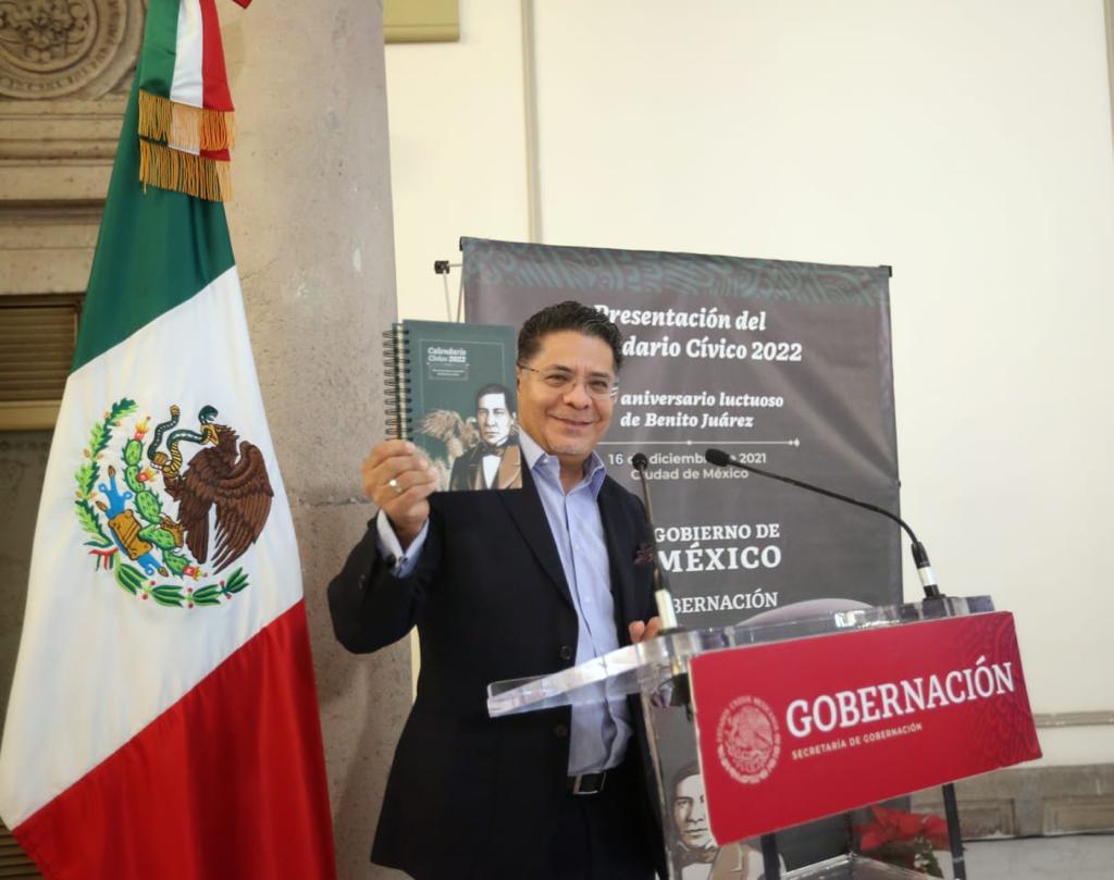 SEGOB presentó el calendario cívico 2022 dedicado a Benito Juárez