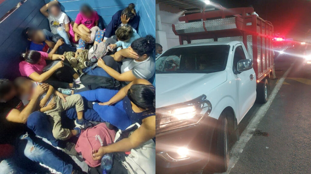 INM rescató a 16 migrantes que viajaban en caja y cabina de camioneta en Chiapas