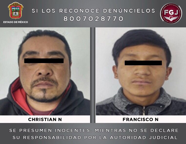 Francisco “N” y Christian “N” fueron vinculados a proceso por homicidio calificado *FOTO FGJ-EM*