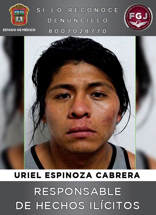FGJEM: Uriel Espinoza Cabrera fue sentenciado a 60 años de prisión por el secuestro de una mujer *FOTO FGJEM