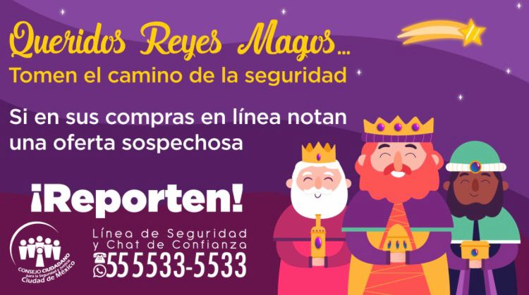 Consejo Ciudadano de la CDMX aconseja a Reyes Magos a tomar camino de la seguridad *FOTO Consejo Ciudadano*