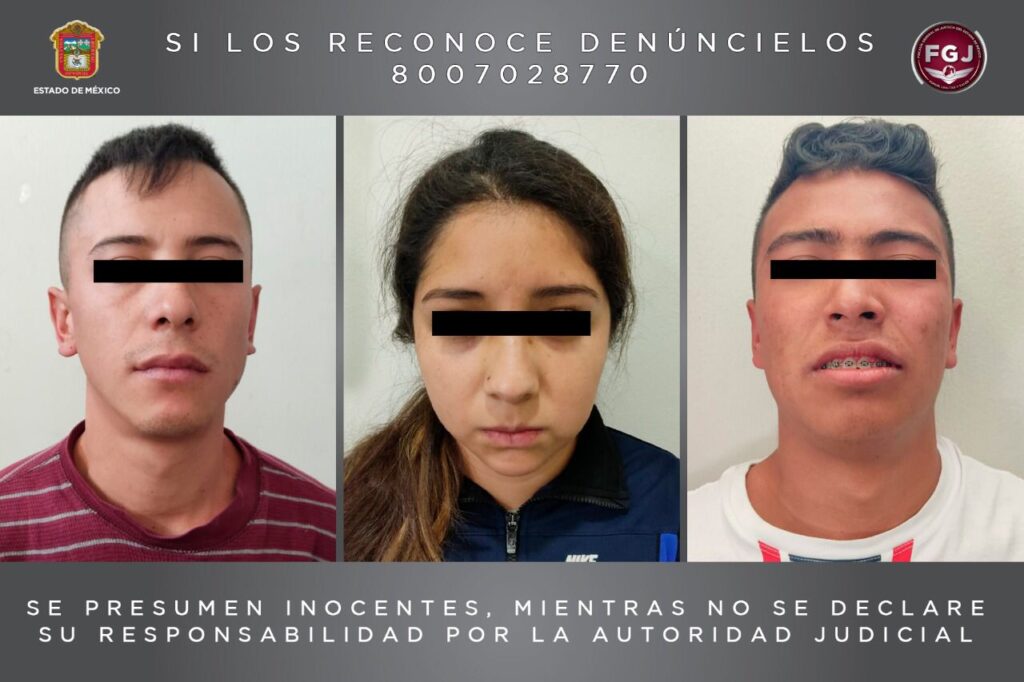 FGJ-EM detuvo a tres asaltantes de transporte público en Coacalco, Estado de México *FOTOS FGJ-EM*