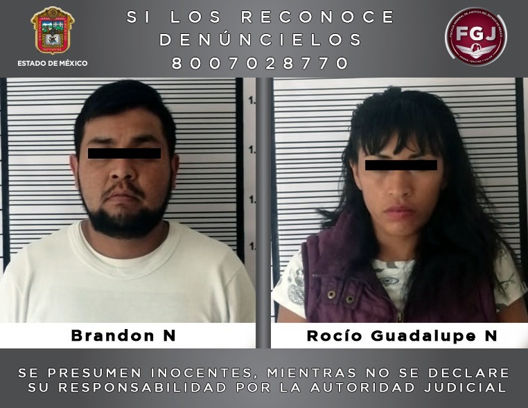 FGJ-EM: Brandon “N” y Guadalupe “N” fueron vinculados a proceso por el delito de asalto con violencia *FOTO FGJ-EM*