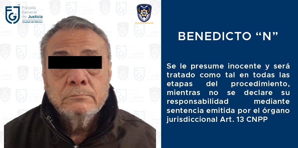 FGJ-CDMX: Juez vinculó a proceso a Benedicto “N” de 72 años por el delito de feminicidio *FOTO FGJ-CDMX
