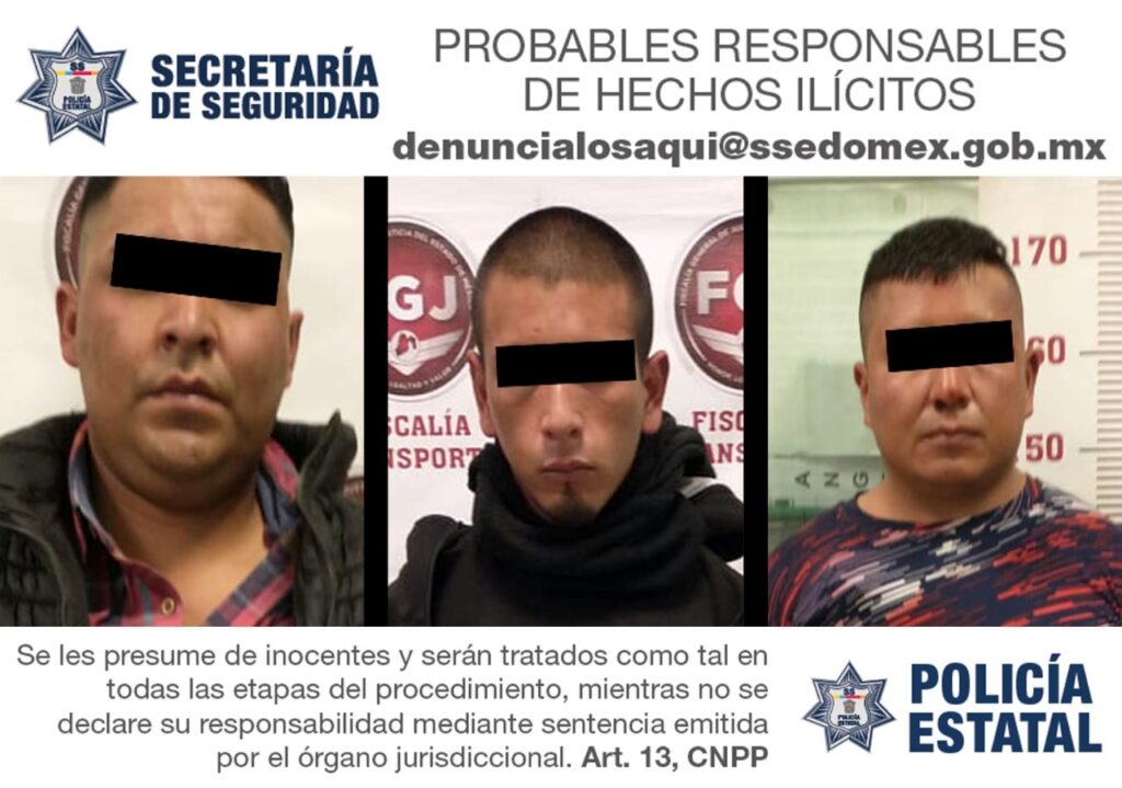 SSE detuvo a tres sujetos implicados en los delitos de robo de vehículos con violencia y contra la salud *FOTOS SSE