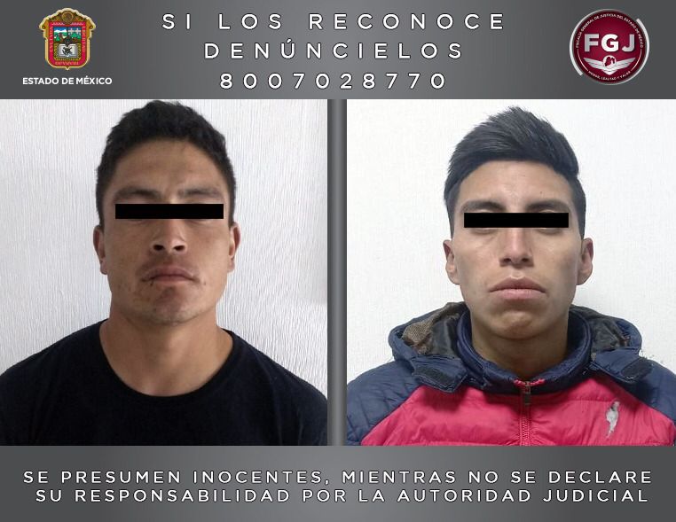 Jorge “N” y Javier Miguel “N” fueron vinculados a proceso por el delito de robo con violencia *FOTOS FGJ-EM