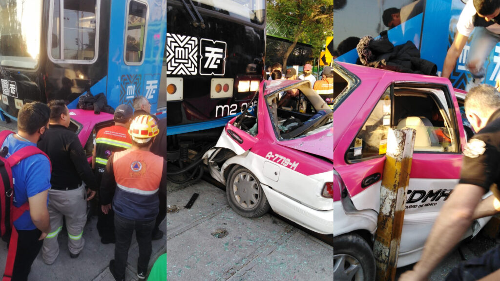 FGJ-CDMX investiga muerte de mujer tras accidente entre un taxi y el Tren Ligero en Coyoacán