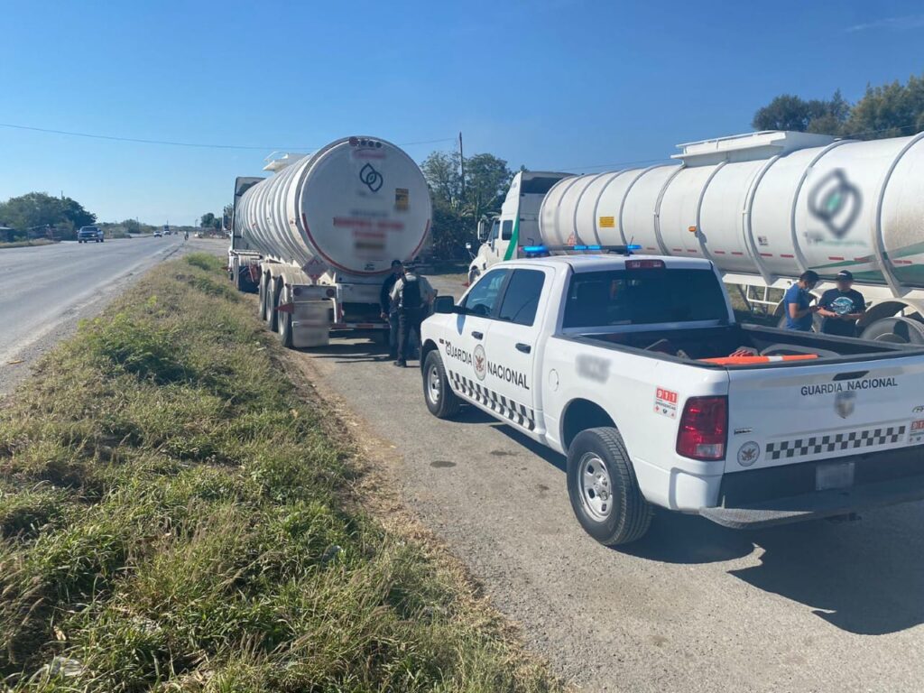 6 tractocamiones cargados con combustible fueron asegurados por GN en Tamaulipas