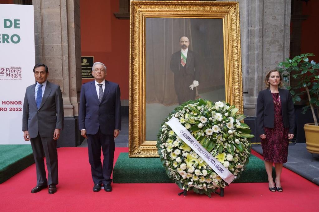 AMLO conmemora aniversario luctuoso de Francisco I. Madero Foto: Presidencia