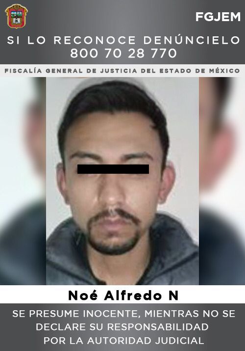 FGJEM: Noé Alfredo “N” enfrentará un proceso legal por homicidio calificado FOTO FGJ-EM