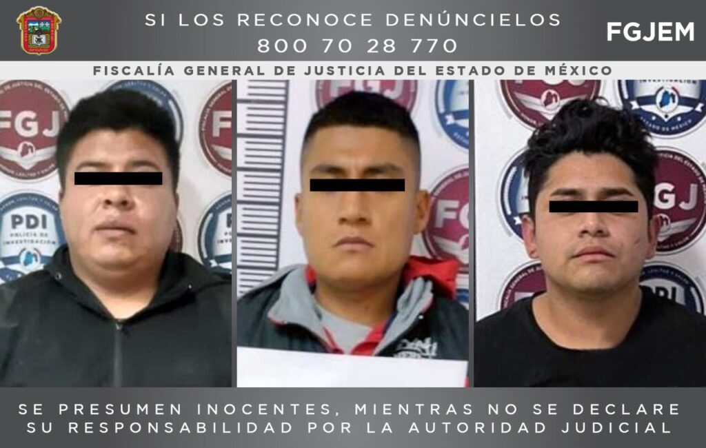 FGJEM: Tres individuos fueron vinculados a proceso por el robo de vehículo con violencia *FOTO FGJ-EM
